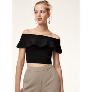 Aritzia Babaton Black Off the Shoulder top size L